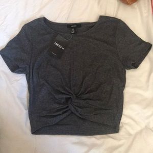 Grey crop top shirt